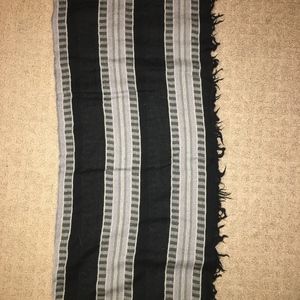 Black and Grey Mixed Stripes Blanket Scarf Wilfred